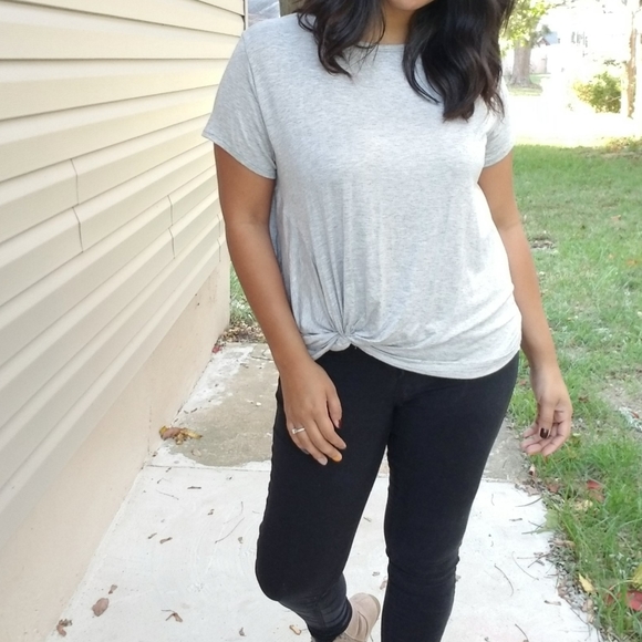 FORGET ME KNOT GRAY TEE SHIRT TOP - Picture 9 of 15